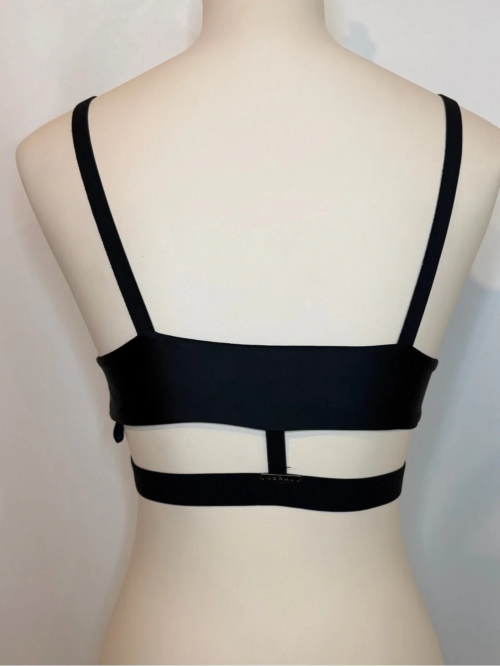 Koral color block net sports bra in white latte